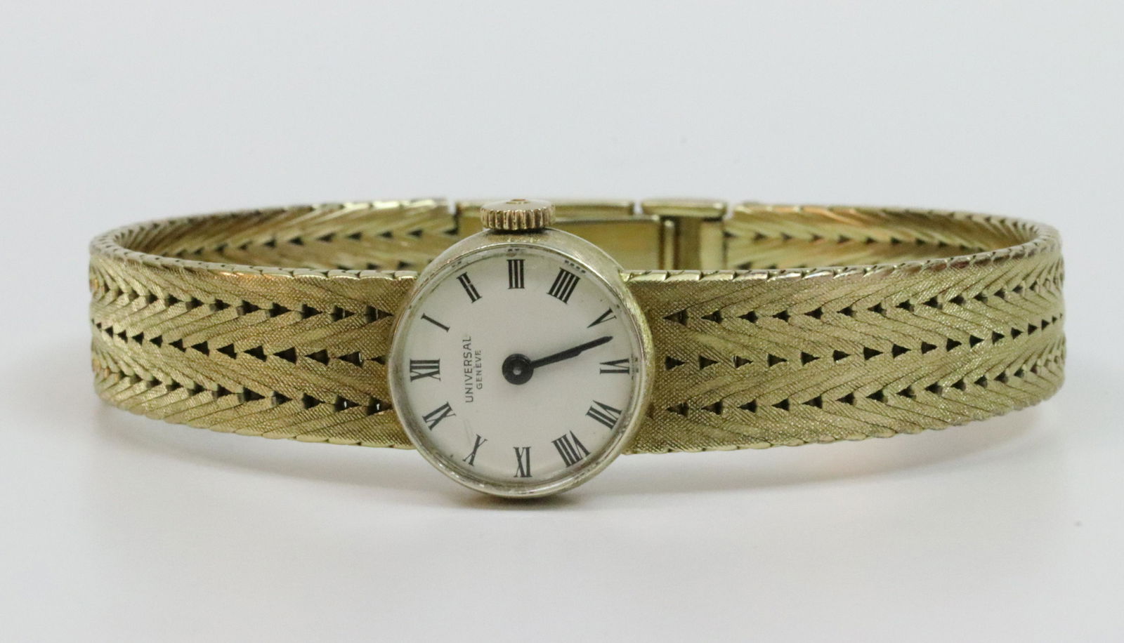 LADIES 14K UNIVERSAL GENEVE BRACELET WATCH (1 of 3)