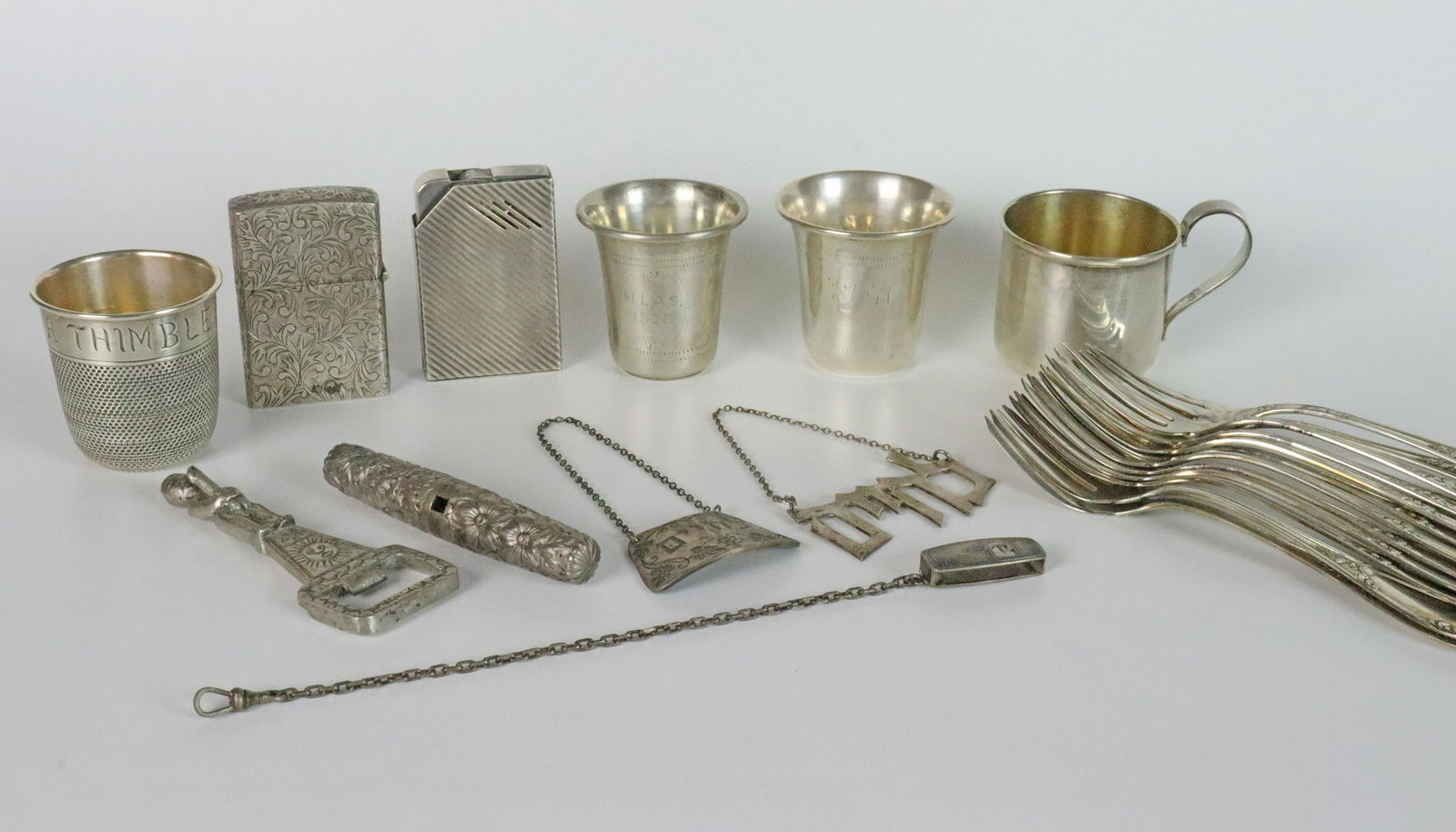 (38) PIECE SILVER OBJECTS & JEWELRY GROUP (1 of 5)