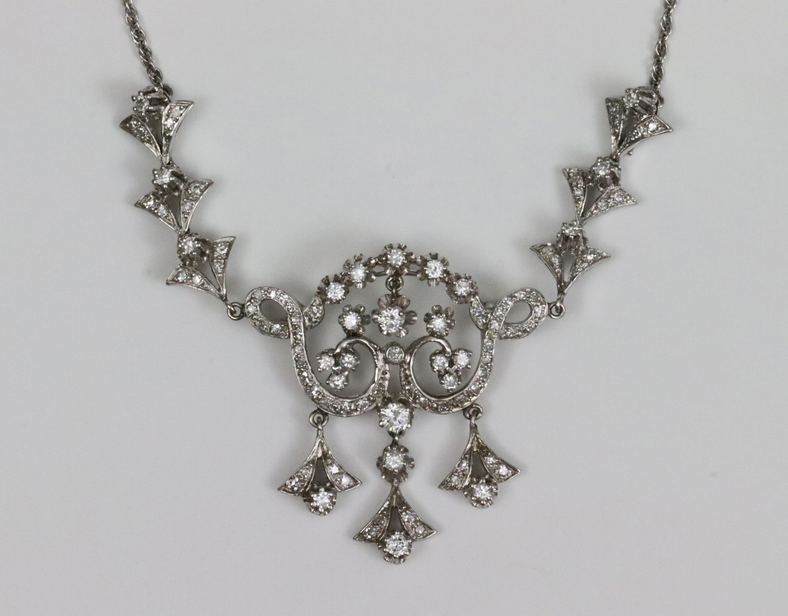 VINTAGE DIAMOND NECKLACE / BROOCH CONVERSION (1 of 5)