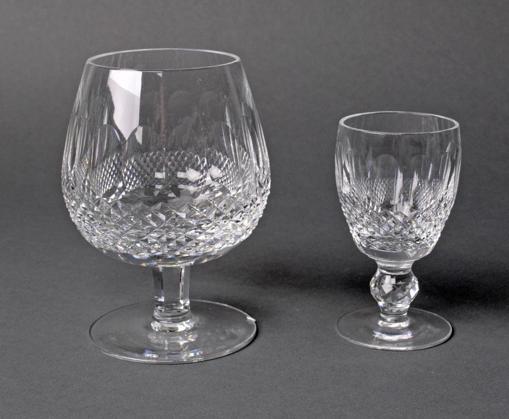 SET OF 8 WATERFORD COLLEEN STEMWARE: includes four 5" brandy snifters and four 4" cordials