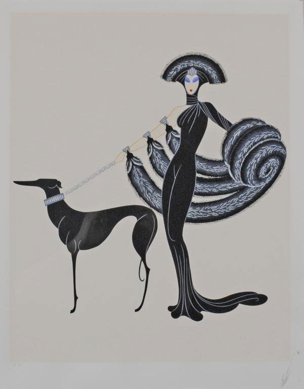 ERTE SERIGRAPH - SYMPHONY IN BLACK: pencil signed artist's proof, with Certificate of Authenticity, Oriander Studio, London, 17x17in.