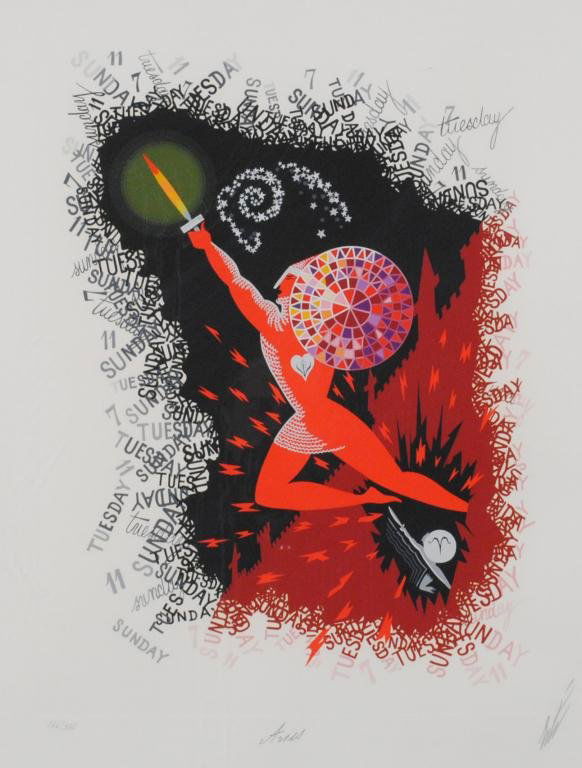 ERTE SERIGRAPH - ARIES: pencil signed, titled and numbered 166/350, 17x12in.