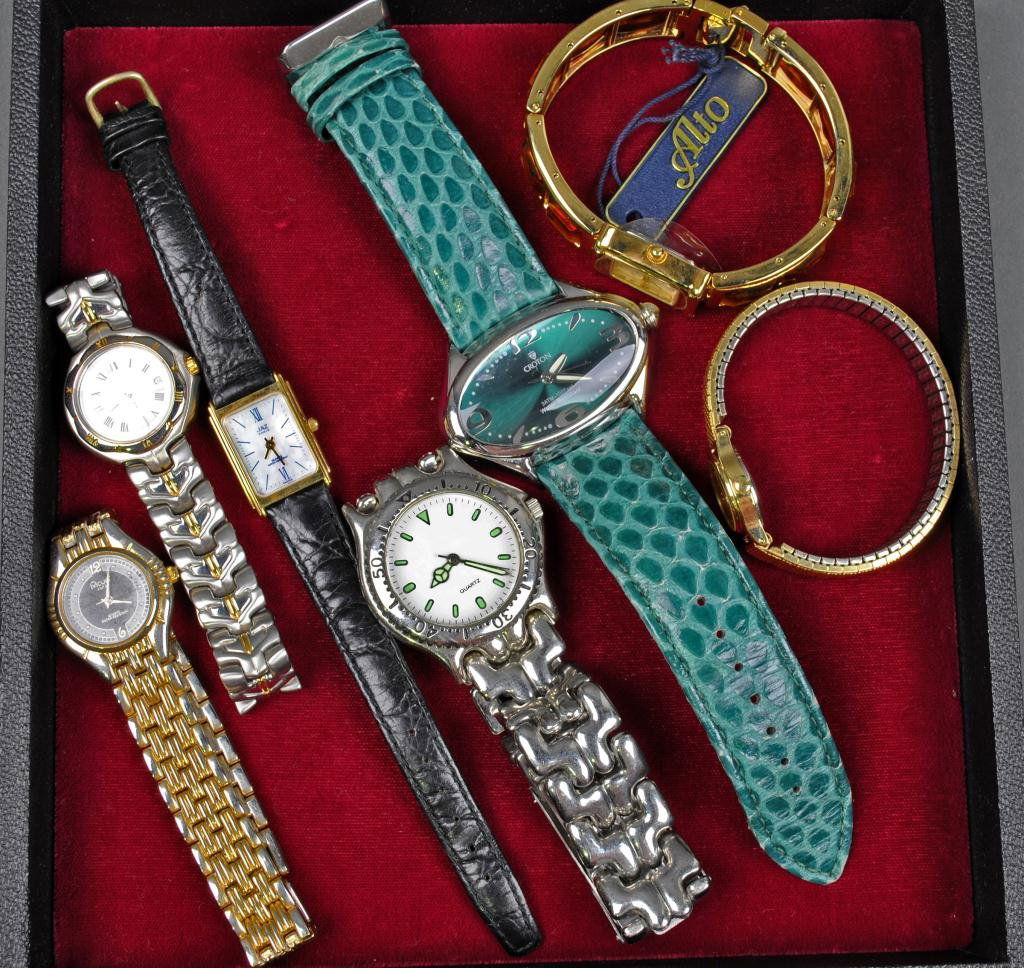 SEVEN COLLECTIBLE WRISTWATCHES: including Jaz, Croton, Alto, Acuci, two by Pulsar, and one marked Quartz