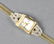 62: LADIES GOLD AND DIAMOND BULOVA BRACELET WATCH