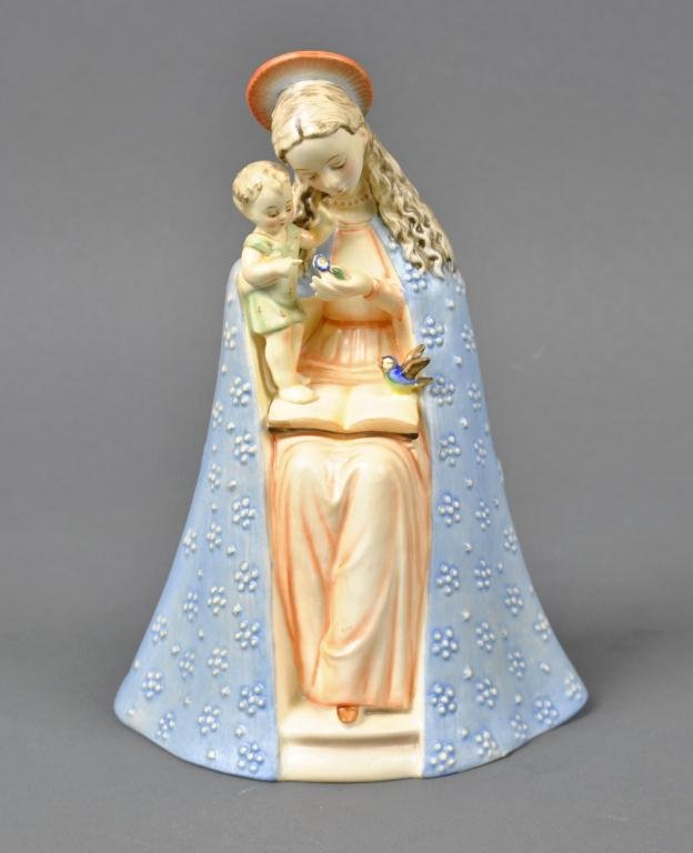 FULL BEE HUMMEL - FLOWER MADONNA: old repair under base rim, #10/1, 8in.