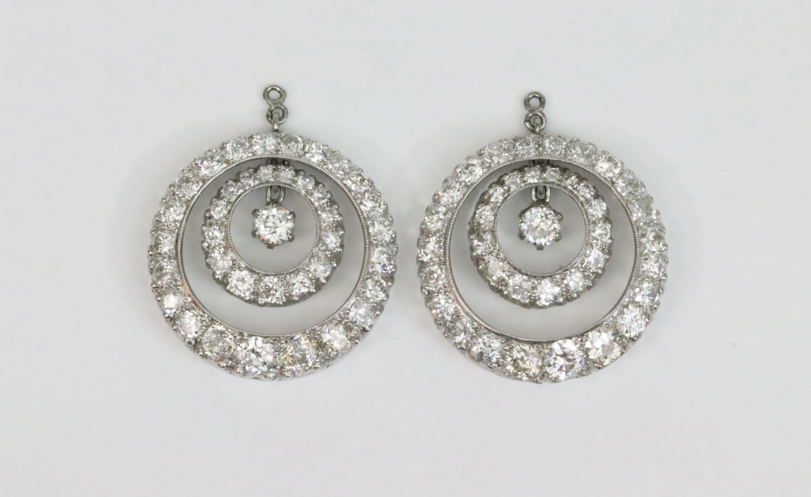 14K DIAMOND DOUBLE HALO DANGLE EARRING JACKETS (1 of 2)