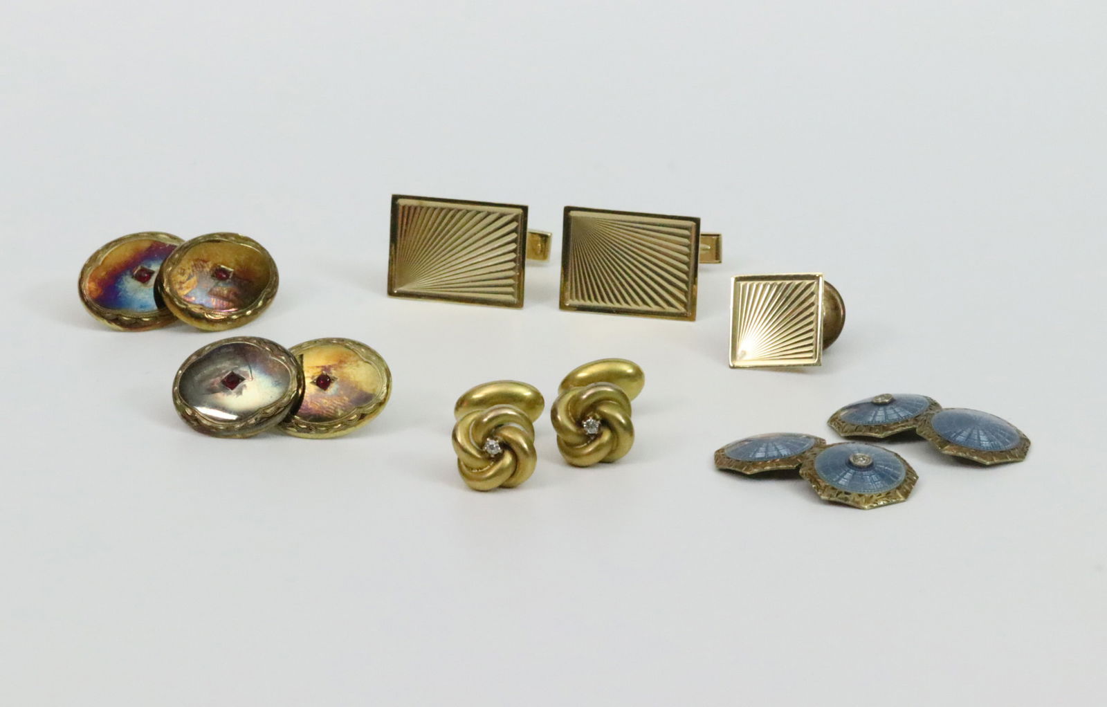 (4) PAIRS 14K CUFFLINKS (1 of 1)