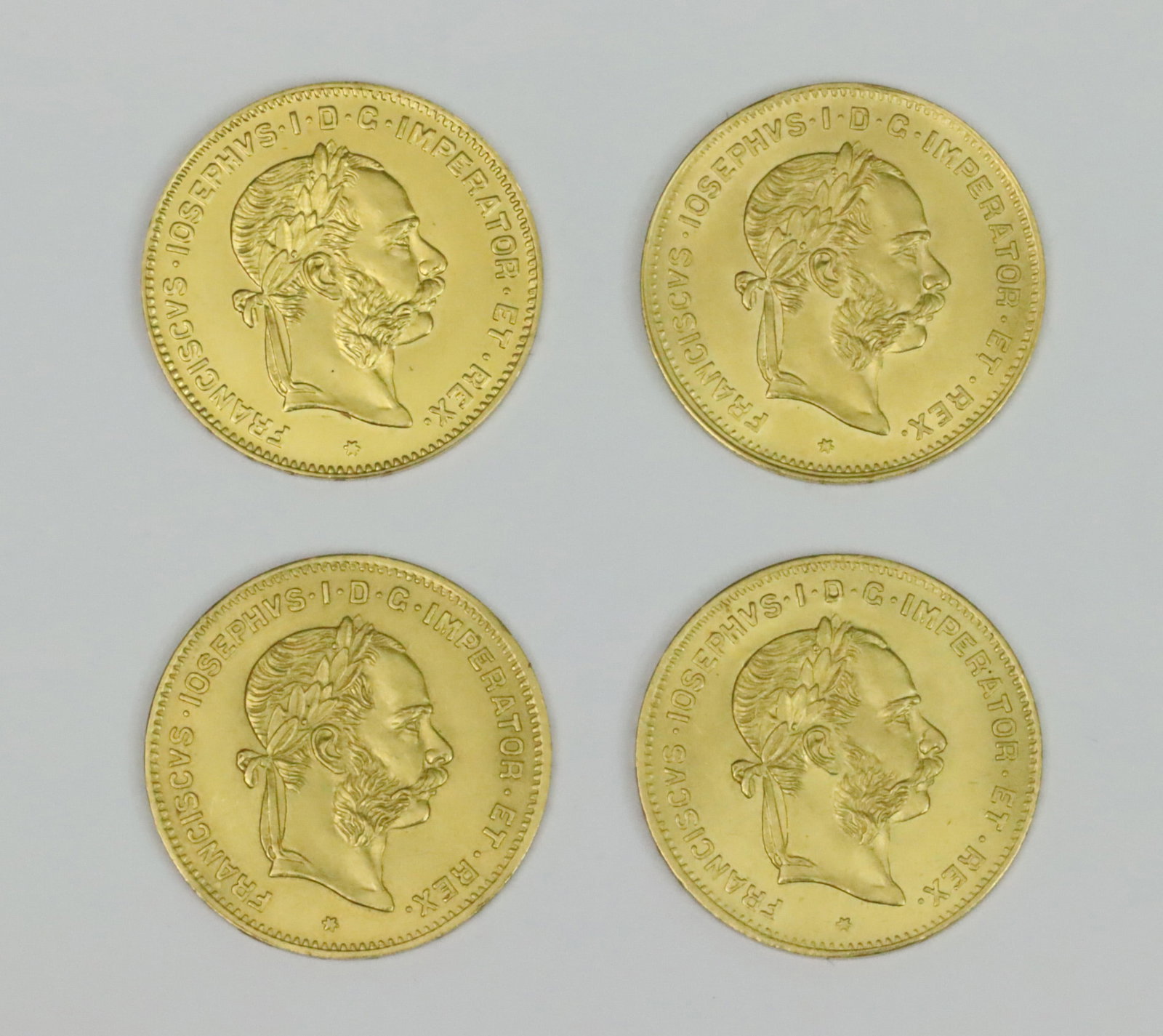 (4) 1892 AUSTRIAN 4 FLORIAN 10 FRANCS GOLD COINS (1 of 2)