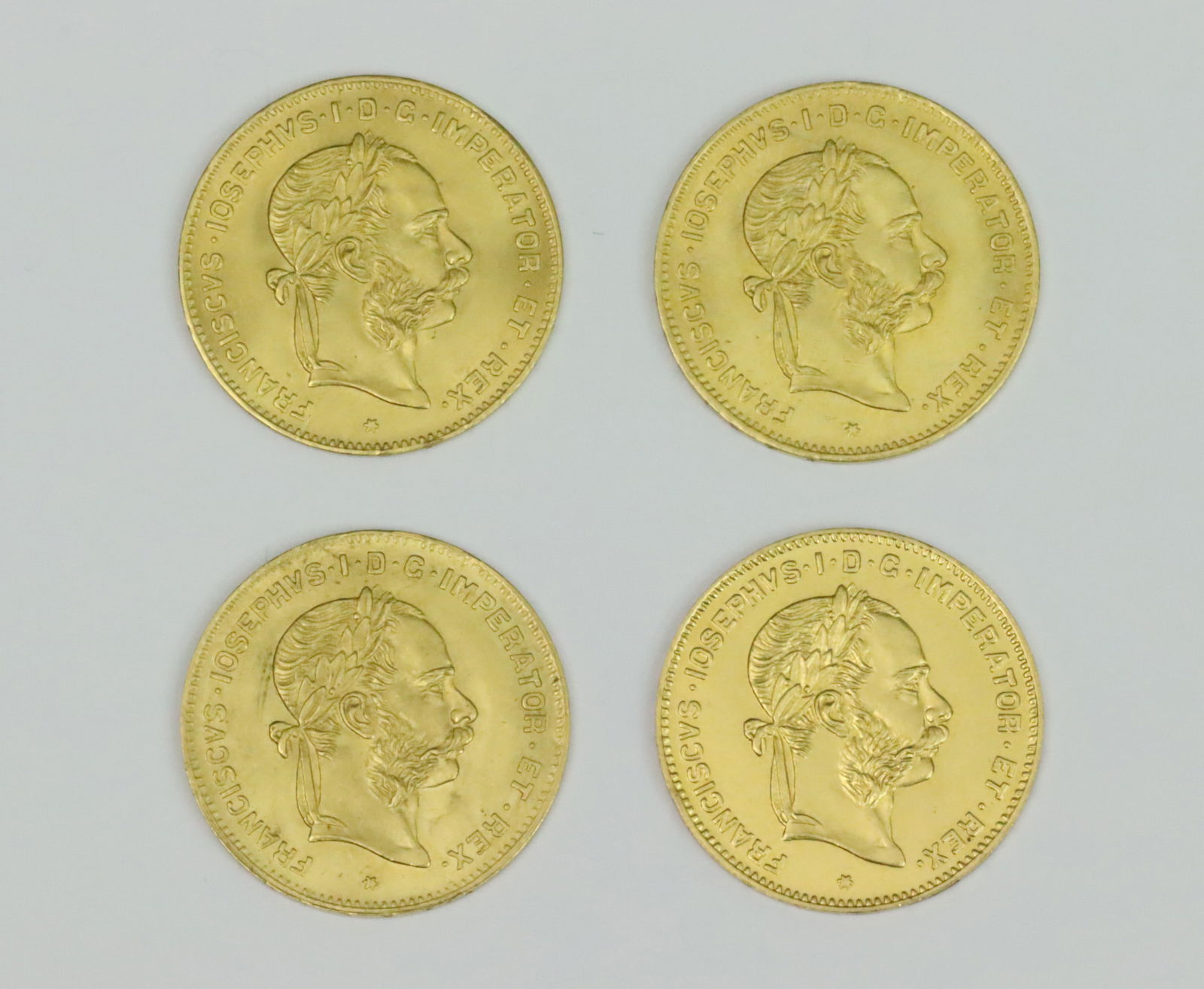 (4) 1892 AUSTRIAN 4 FLORIAN 10 FRANCS GOLD COINS (1 of 2)