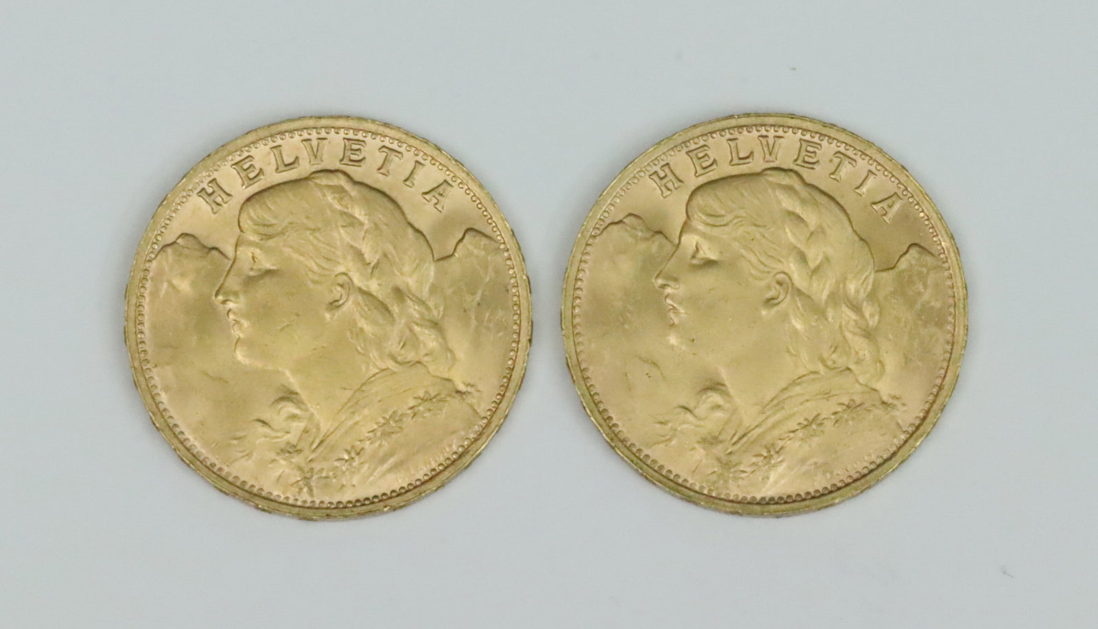 (2) SWISS 20 FRANCS GOLD COINS (1 of 2)