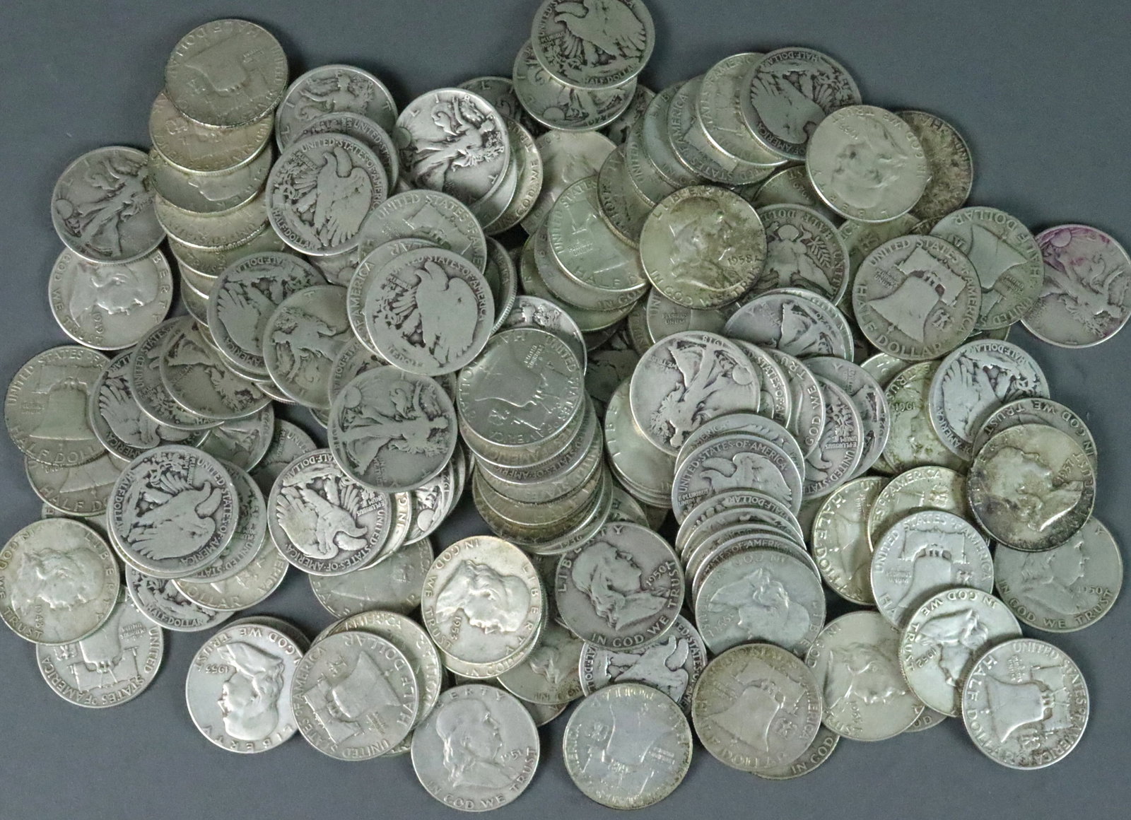 (158) US SILVER HALF DOLLAR COINS (1 of 1)