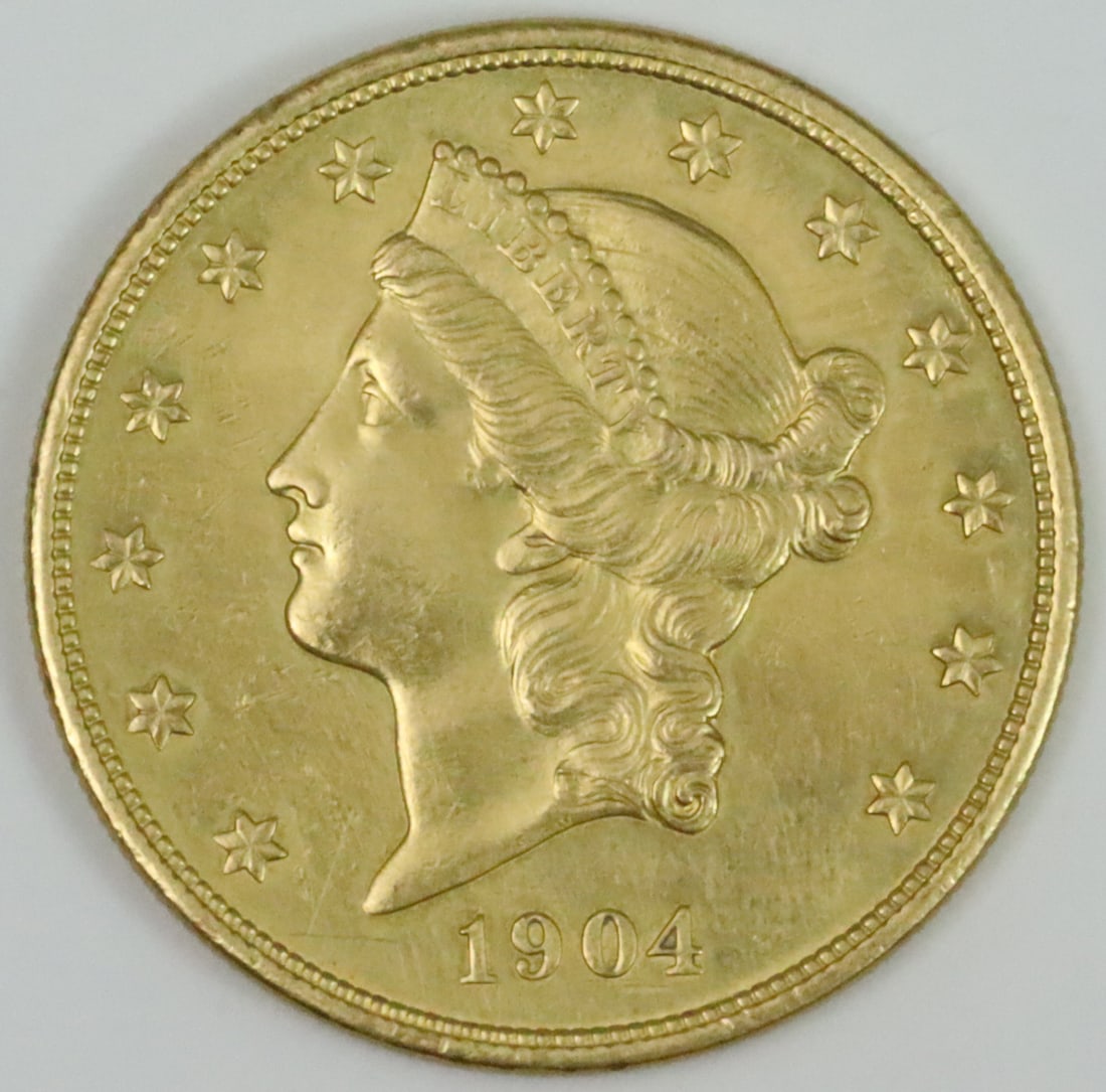 1904 $20 LIBERTY HEAD GOLD COIN (1 of 2)