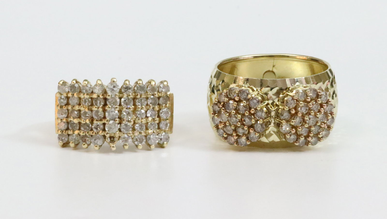 (2) 14K DIAMOND CLUSTER RINGS (1 of 3)