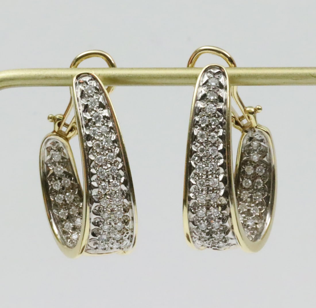 14K DIAMOND HOOP EARRINGS (1 of 2)