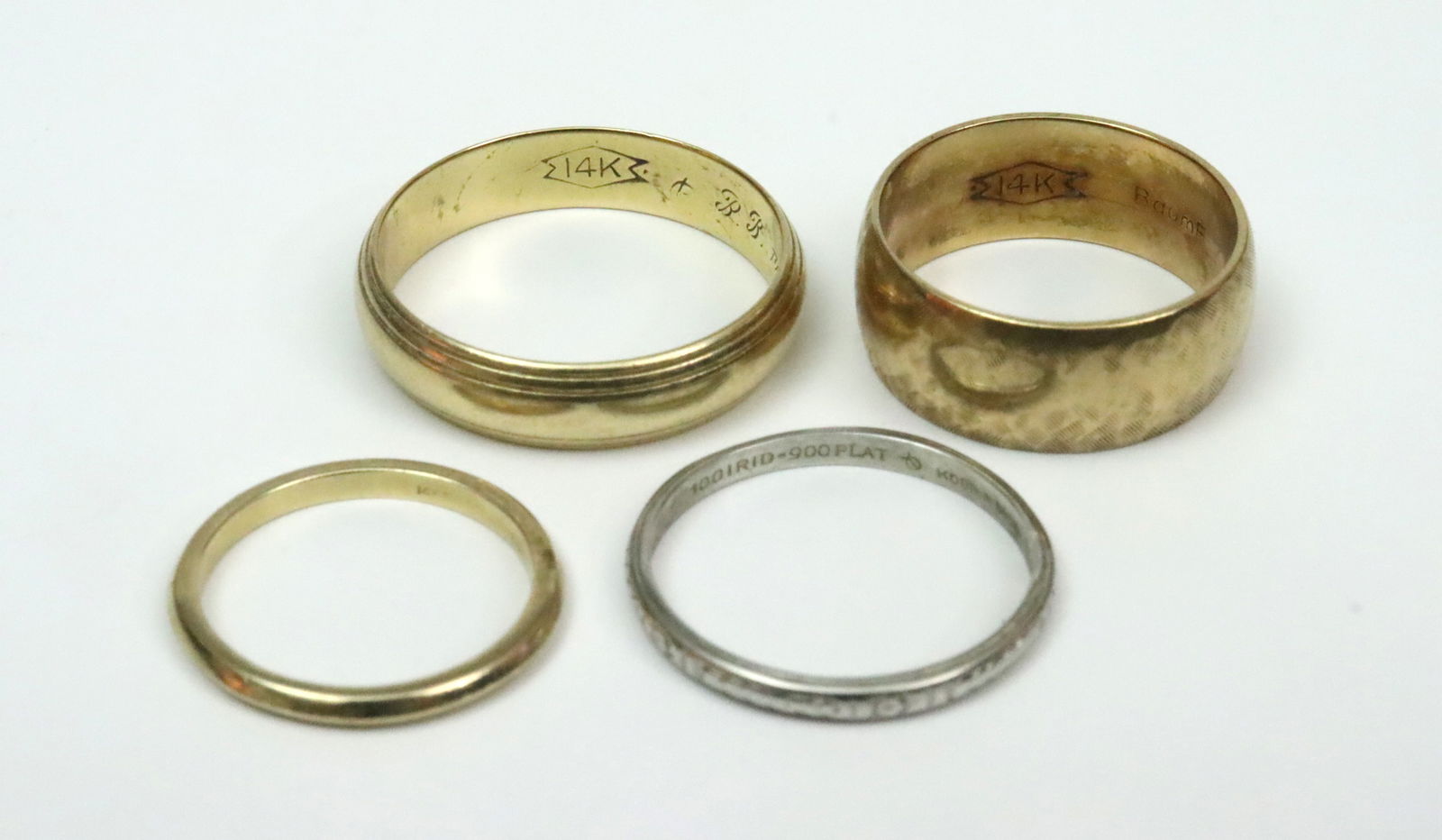 (4) WEDDING BANDS, 14K & PLATINUM (1 of 1)