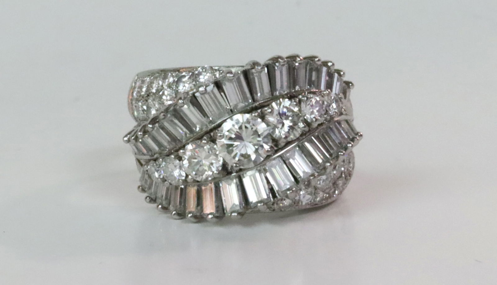 LARGE RETRO PLATINUM & DIAMOND FANCY RING (1 of 6)