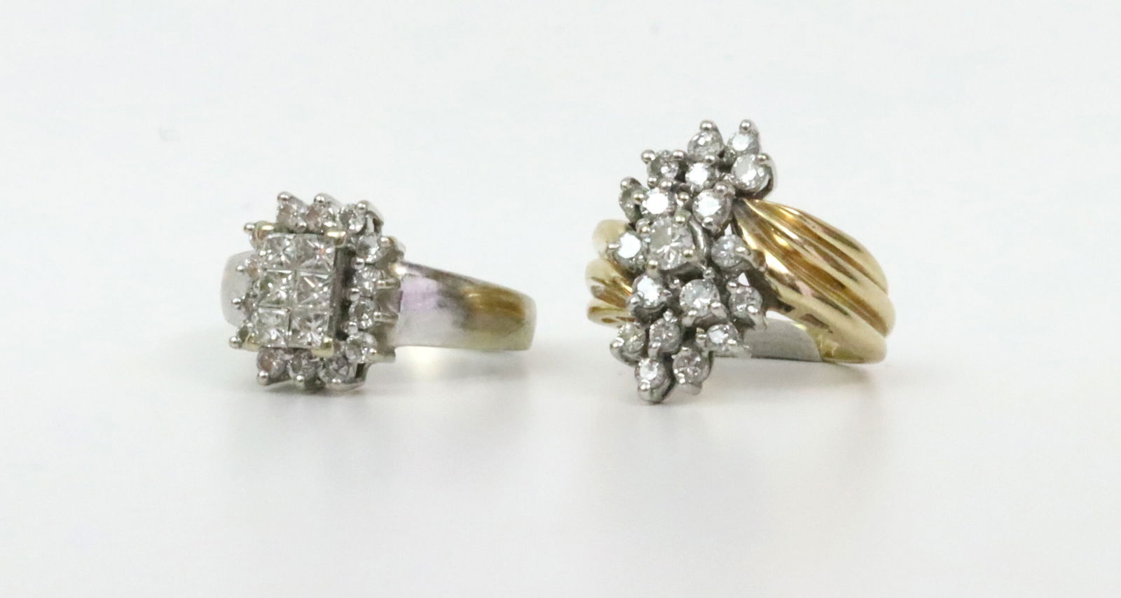 (2) 14K DIAMOND CLUSTER RINGS (1 of 3)