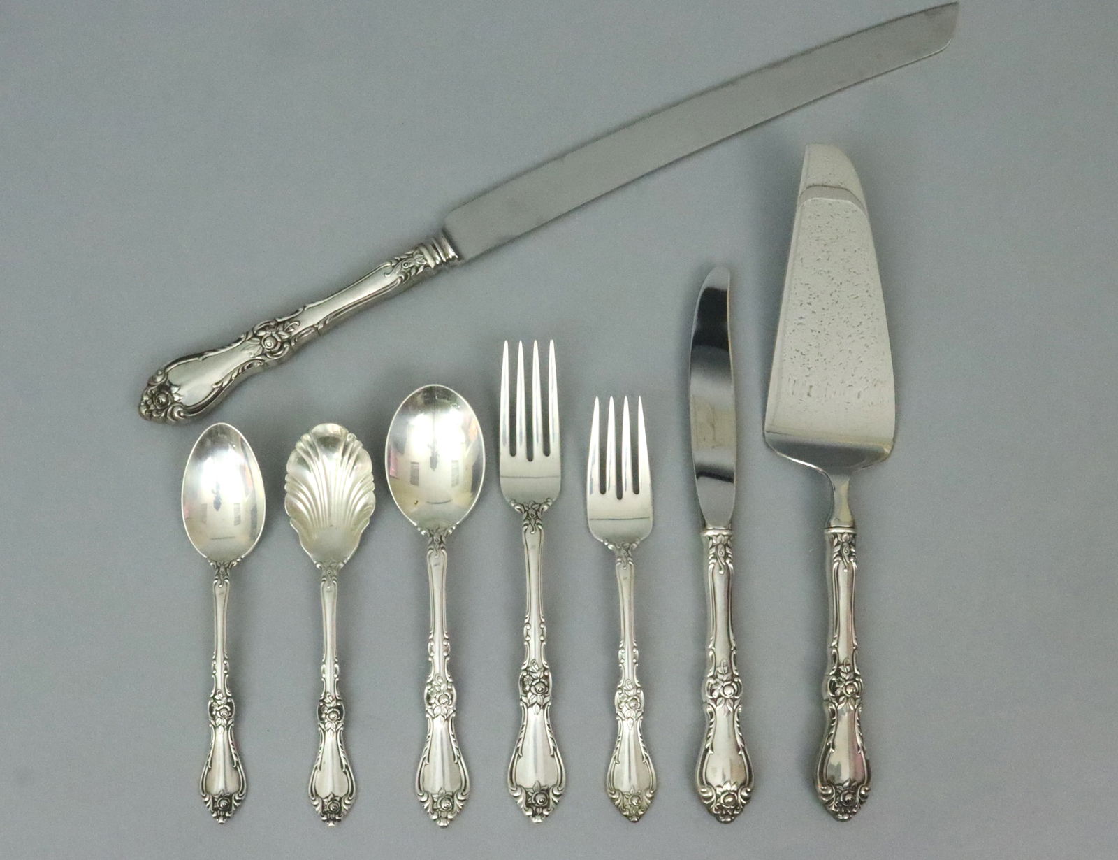 (55) PIECE GORHAM STERLING FLATWARE SERVICE (1 of 2)