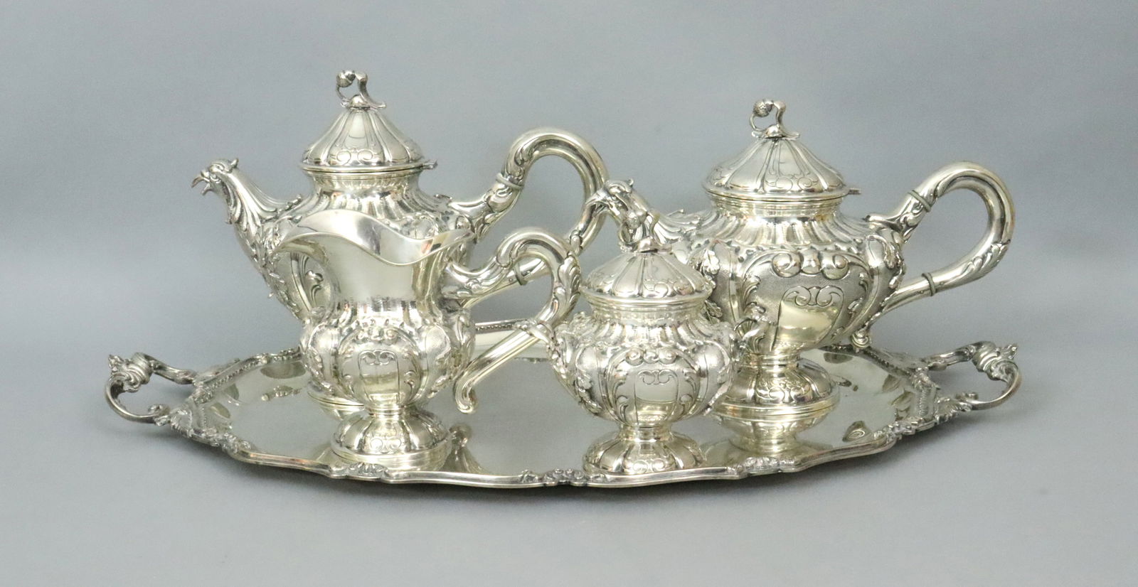 UNUSUAL ITALIAN 800 SILVER COFFEE & TEA SERVICE (1 of 4)