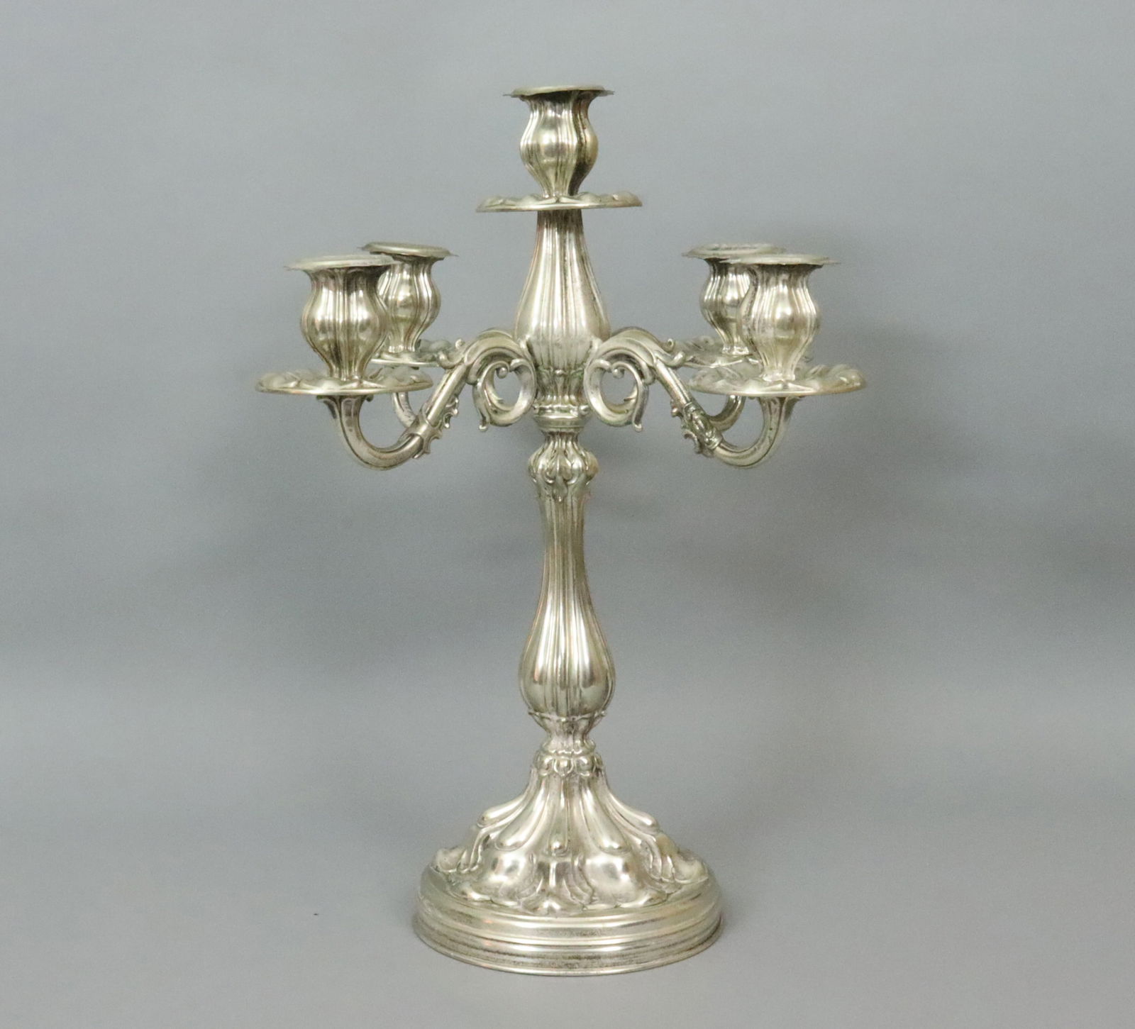 ITALIAN 800 SILVER 5-LIGHT WEIGHTED CANDELABRA (1 of 1)