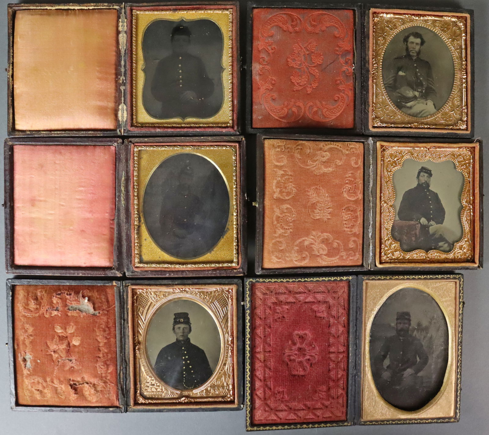 (6) 1/6 PLATE TINTYPES OF CIVIL WAR SOLDIERS (1 of 8)