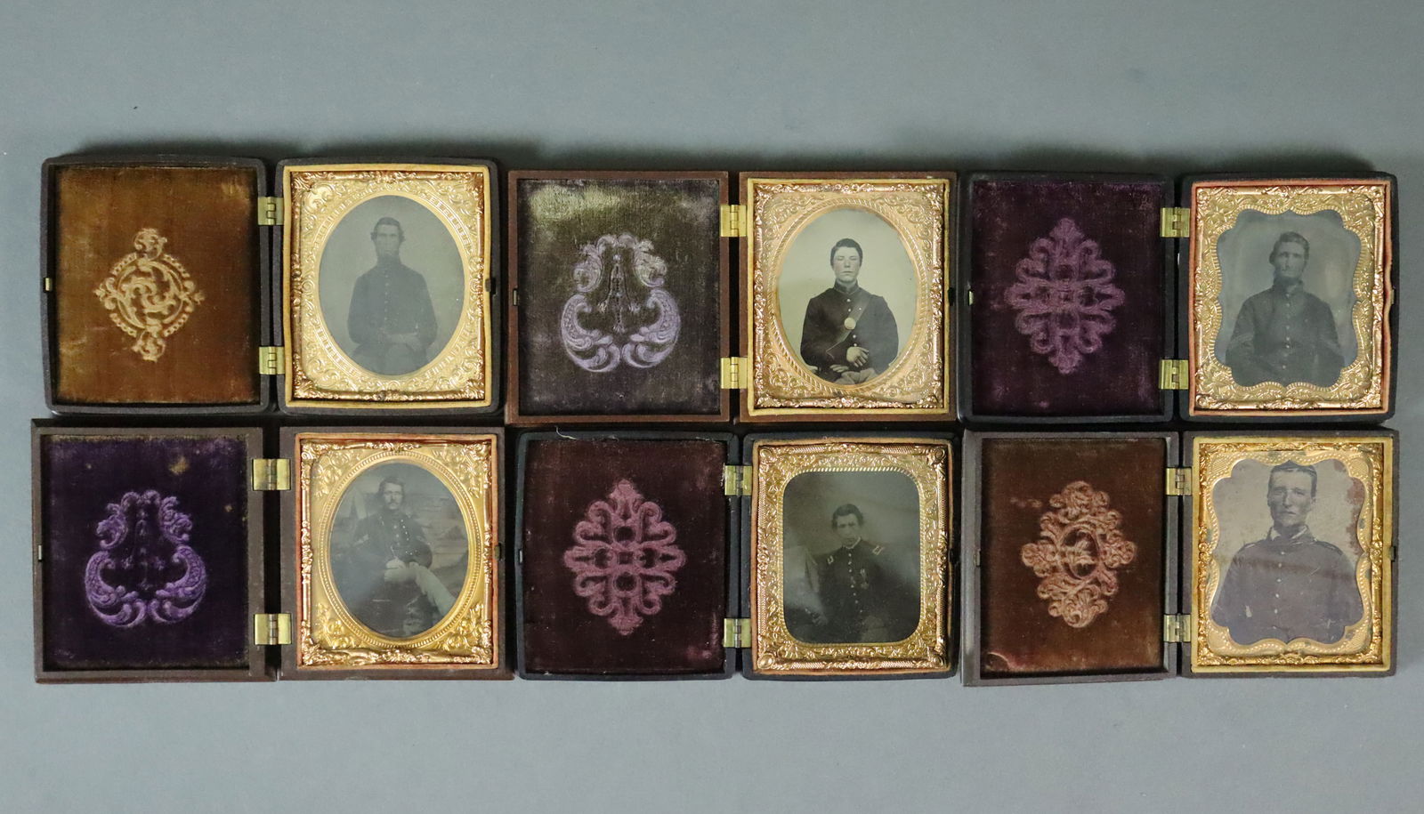 (6) 1/6 PLATE CIVIL WAR SOLDIERS IN UNION CASES (1 of 9)