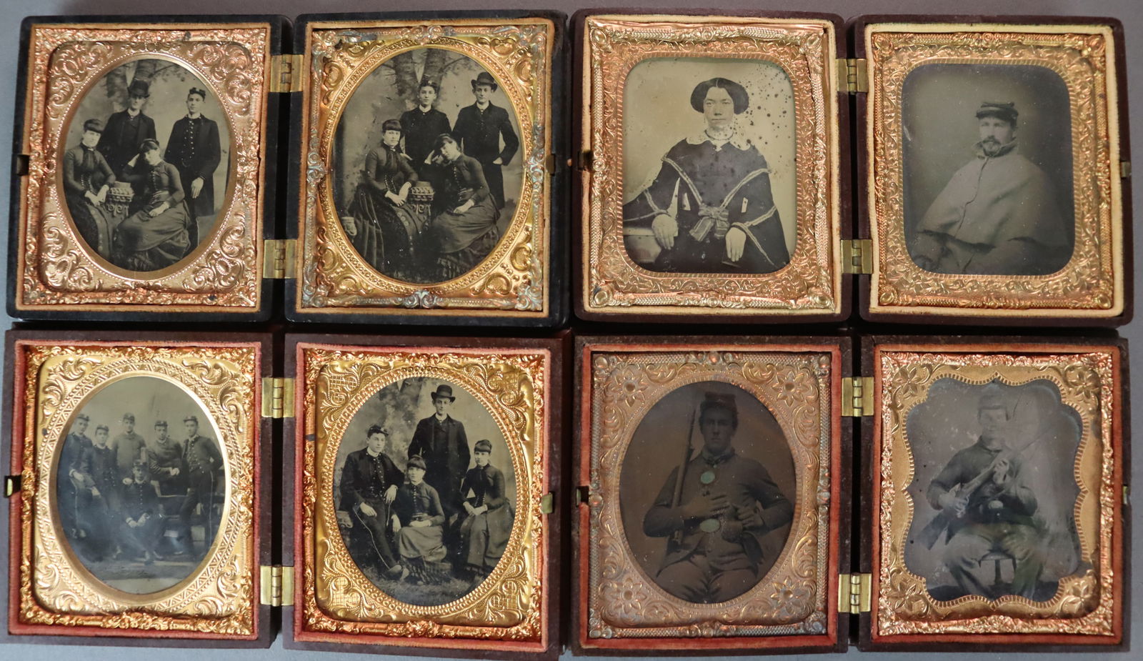 (8) CIVIL WAR PORTRAITS IN (4) DOUBLE UNION CASES (1 of 8)