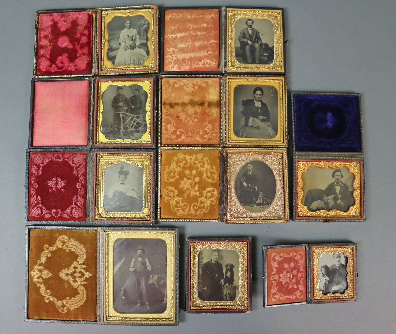 (10) TINTYPES - PEOPLE AND THEIR DOGS (1 of 6)