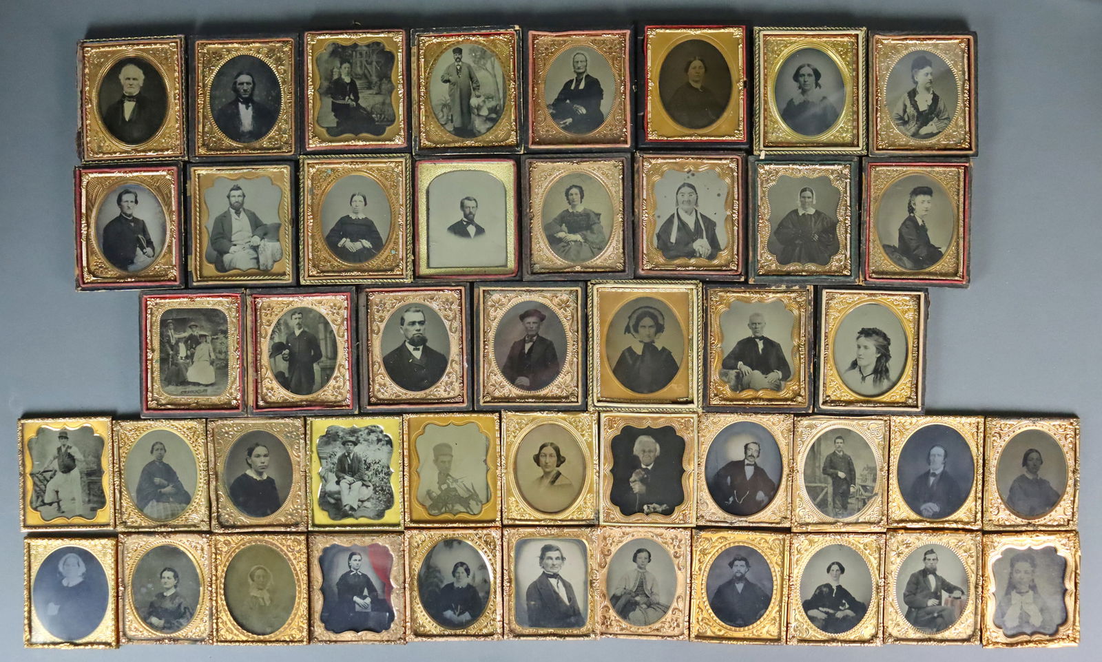 (45) 1/6 PLATE UNCASED & HALF CASED TINTYPES (1 of 5)