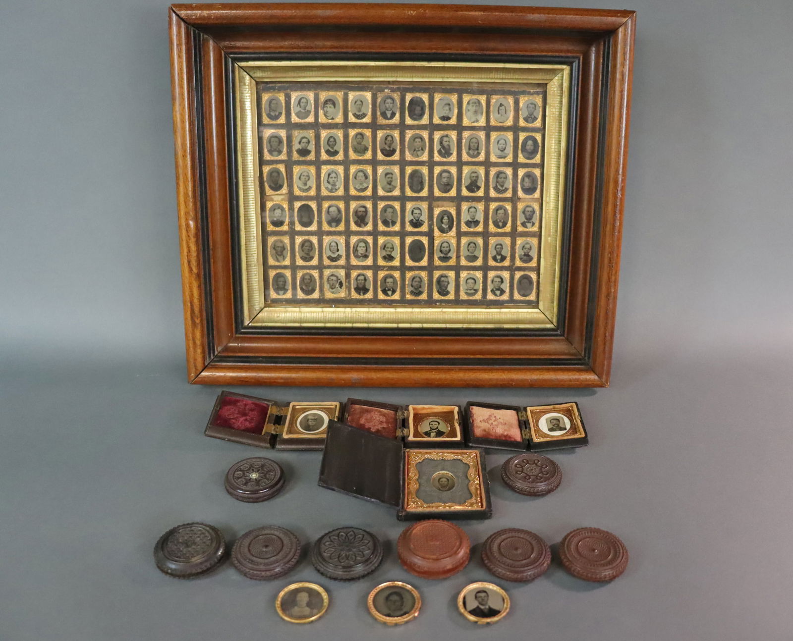 (75) PIECE GEM-SIZE & OREO TINTYPE PORTRAIT GROUP (1 of 10)