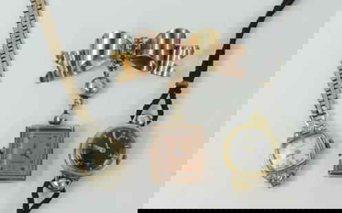 (3) LADIES 14K GOLD CASE WATCHES INCLUDING GUBELIN: including a Gubelin watch with 19mm case, black dial stamped 'Gubelin Lucerne' in gold, with seconds subdial, monogrammed caseback interior stamped '14K 585 Gubelin Swiss 64585 42051', with squirrel p