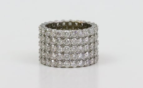 NORMAN SILVERMAN 18K 5-ROW DIAMOND ETERNITY BAND
