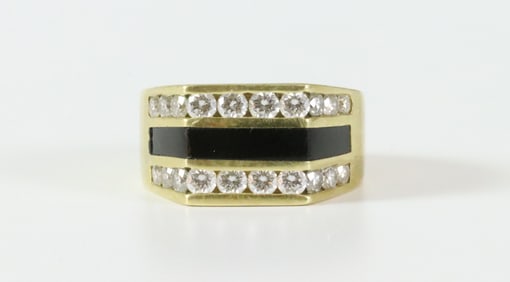 BERNARD PASSMAN 18K DIAMOND & CORAL SUNSET RING