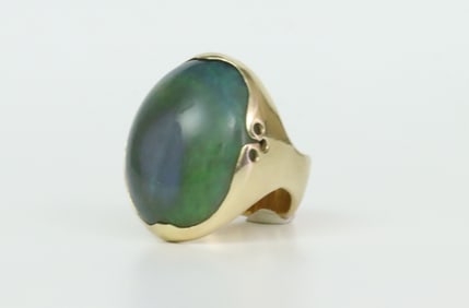 GENTS LARGE DECO 14K OPAL RING
