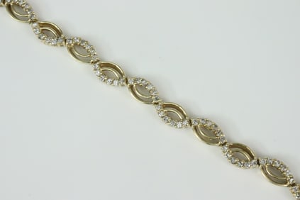 14K DIAMOND SWAG LINK BRACELET