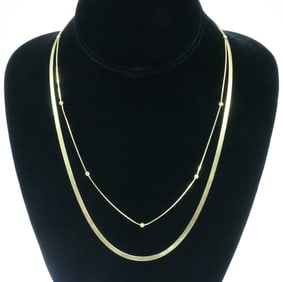 (2) 18K ITALIAN NECKCHAINS