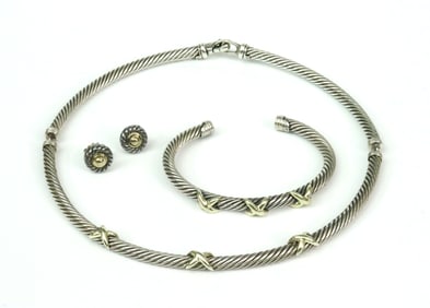 DAVID YURMAN STERLING & 14K CLASSIC CABLE SUITE
