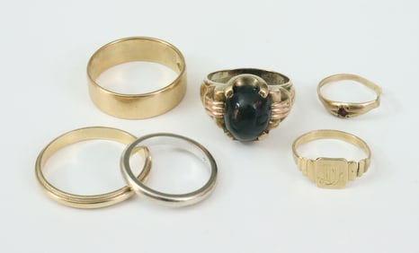 (6) GOLD RINGS