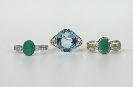 (3) 14K GEMSTONE RINGS