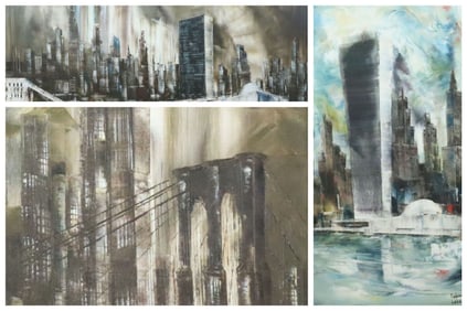 (3) ROBERT LEBRON PAINTINGS (American, 1928-2013)