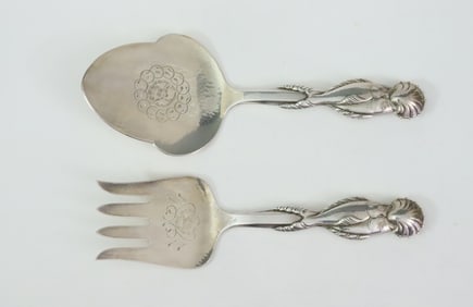 GEORG JENSEN STERLING 2-PIECE FISH SET
