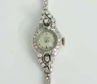 LADIES HAMILTON 14K DIAMOND BRACELET WATCH