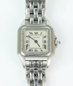 LADIES CARTIER STAINLESS STEEL PANTHERE WATCH