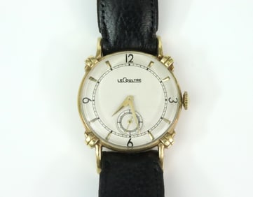 VINTAGE LECOULTRE 14K GOLD CASE WATCH