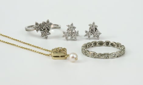 (5) PIECE 14K DIAMOND JEWELRY GROUP