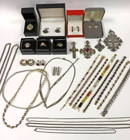 (31) PIECE SILVER JEWELRY GROUP