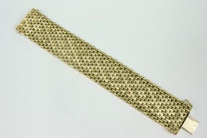 18K LARGE FANCY LINK BRACELET, 61GMS.