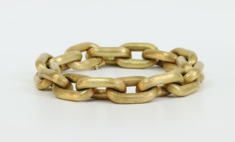 LARGE ITALIAN 18K CABLE LINK BRACELET, 51.7GMS.