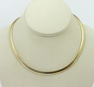 ITALIAN 14K HERRINGBONE CHOKER