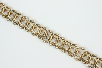 14K OVAL FANCY LINK BRACELET